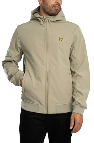 Lyle & Scott Uomo Giacca Softshell Con Retro In Pile, Sage Uniform, L