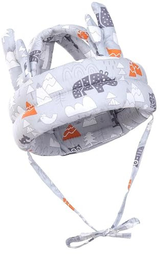 Protector de cabeza para bebé ajustable para bebé, casco de bebé, protección para la cabeza del bebé, adecuado para bebés de 6 a 36 meses, protección de 360 grados de la cabeza del bebé, cornamenta