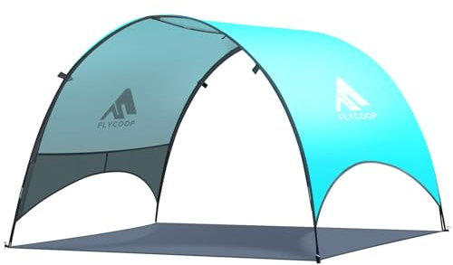 Strandmuschel Strandzelt Sonnenschutz UV50+ | Kompakt (43×10 cm), windstabil mit Sandankern, 360° Belüftung, leicht tragbares Zelt für Strand, Nordsee, Ostsee, Camping & Picknick (2–4 Personen)