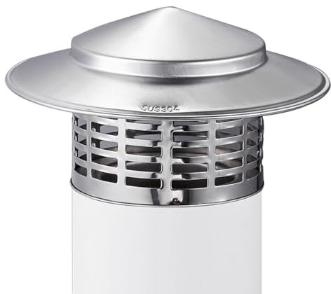 Generico 75-300mm Comignolo Antivento Antipioggia per Camino terminale Canna fumaria, Canna fumaria Tubo Parapioggia in Acciaio, Cappello Scarico fumi per Stufa(75mm/3in)