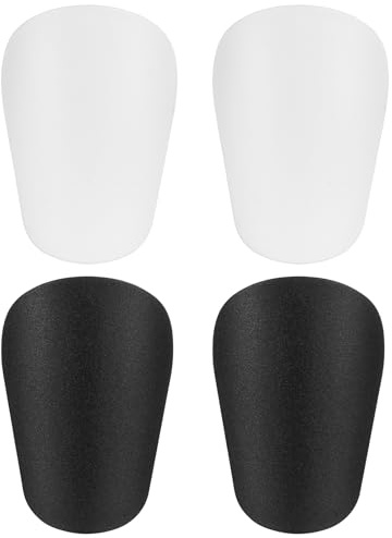 2 ParesEspinilleras Futbol Pequeñas, Mini Espinilleras de Fútbol, Miniespinilleras Pequeñas, Equipo de Protección para Adulto Niños Niñas Hombres Mujeres (Negro/Blanco)