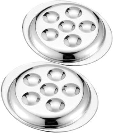 Mipcase 2piezas Plato De Acero Inoxidable Para Caracoles Mariscos y Caracoles Base Para Hornear Para Cocinar Restaurante y Barbacoa Diseño De Parrilla Para Hornear