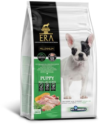 ERA Pienso para Perros Cachorros Millennium Pollo y Pavo. Cachorro Razas Medianas y Grandes - Nutrición Completa y Saludable - 2 kg