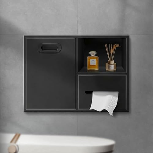 GFXYQPDNV Porta Carta igienica da Incasso, nicchia Moderna per Doccia da Incasso, nicchia per Cestino da Parete Integrata, portaoggetti per Carta igienica e Articoli da toeletta