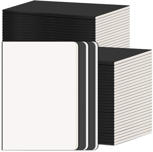 RITOLLO 52-pack A5 tom anteckningsbok, svart kraftpapper omslag tom anteckningsbok, premium skissblock för resor skola kreativa anteckningar