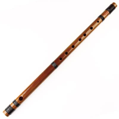flauto di bambù, con linee nere Flauto for principianti Strumento a fiato in bambù fatto a mano musicale for(Brown 7 Hon)