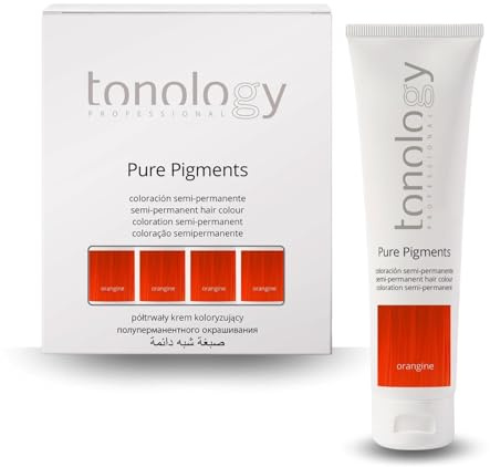 Tonology Pure Pigment Orangine | Tinte Semipermanente sin Amoniaco, Tinte Fantasía, Mascarilla, Aporta Nutrición y Brillo, Naranja - 1 Unidad 100ml
