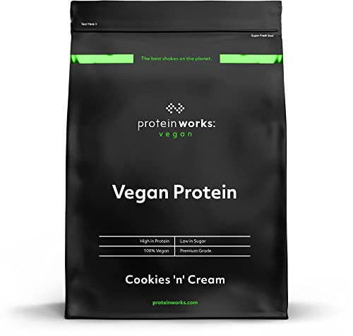 Protein Works - Vegan Protein Powder, Cookies 'n' Cream, 66 Servings, 100% Plant Based & Natural, Premium Multi-Protein Blend, Low Fat Shake, Low Calorie Shake, 2kg