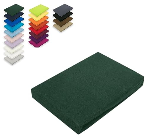 EXKLUSIV HEIMTEXTIL Jersey Spannbettlaken 60 x 120-70 x 140 cm Dunkelgrün