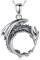 CELESTIA 925 Sterling Silber Ouroboros Drachen und Mond Halskette mit Anhänger, Fantasie Schmuck für Damen, Gothic Geschenke für Mädchen