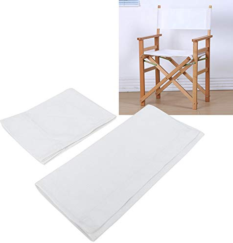 Regiestuhlbezug,1 Satz Regiestuhl Canvas Ersatzsitz Tragbare Klappstühle Abdeckung Kit Tuch Haushaltsbedarf Möbelzubehör,Hocker Protector Baumwollhocker Schutz für Home Director Stuhl Lässige(Weiß)