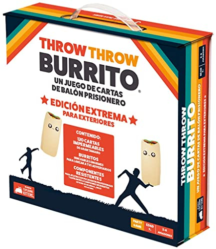 Exploding Kittens Throw Burrito Ed. für den Außenbereich, Kartenspiel in Spanien, EKITTB02ES