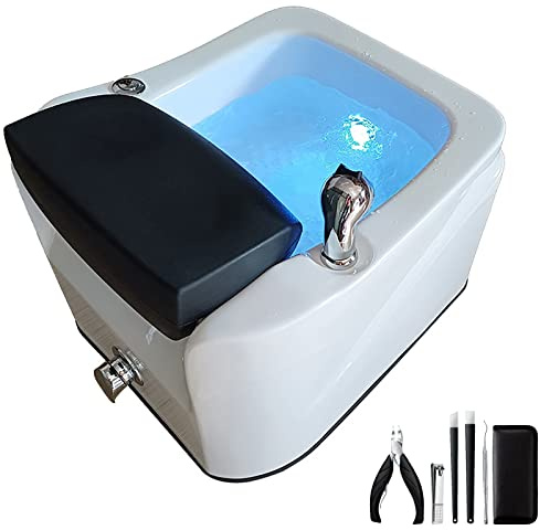 AMEERR Pediluvio SPA Bañera para El Cuidado De Los Pies Pediluvio Massaggiatore Piedi Bañera Pedicura Ducha Pies Acrílico para Pies Hidromasaje con Puntos De Acupresión (Size : Bath+Pedicure)