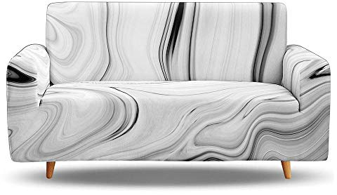 Generisch Sofabezug 1 2 3 4-Sitzer-Sofa, Schwarz, Weiß, künstlerische Textur, Sofabezüge, Stretch-Sofabezug, Ecksofa, Stretch-Sofabezug, Couchbezug, I-Form, Sofaüberwurf, L-Form, 190–230 cm