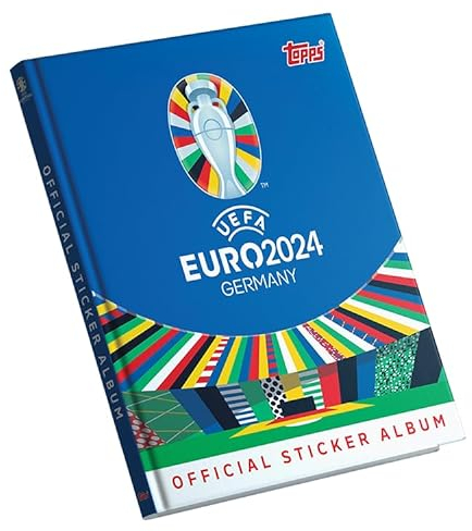 Topps Offizielle Euro 2024 Sticker Collection - Hardcover Album - Das Premium EURO 2024 Stickeralbum hat 88 Seiten in einem Hardcover-Album.