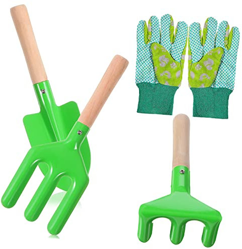 MERRYHAPY Gartengeräteset Für Kinder Draußen Kinderspielzeug Outdoor-Spielzeug Für Kleinkinder Kindergabeln Gartengeräte Für Kinder Gartenspielzeug Für Kinder Kindergartengeräte Werkzeug Pp