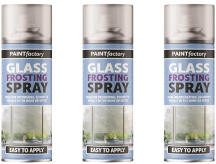 PNJB Glass Window Frosting Spray Paint, Direct-to-Glass Frosting Paint, Window Door Security, Versatile, Privacy & Decor, Translucent Frosted Effect 400ml, (3PCS)