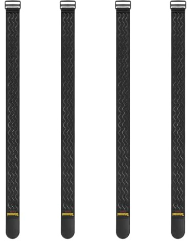 Trilancer Cinchas Elásticas con Tiras Antideslizantes,81 cm x 5 cm(Pack de 4) Correas Multiusos Textiles Autoadherentes para Mangueras, Cuerdas, Bicicletas, Equipaje, Camping o Esterillas de Yoga