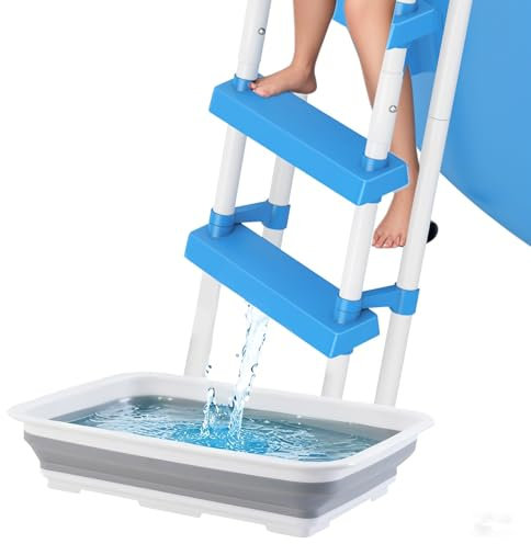 Xevinas Baignoire pour pieds de piscine, accessoires de piscine, grande capacité, antidérapante, portable, pour échelle de piscine, bac de nettoyage des pieds, semelle propre (B)