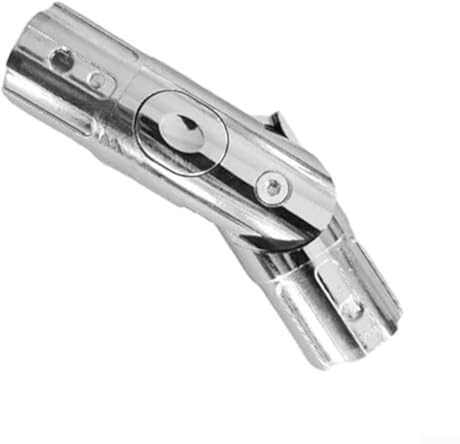 Mecanismo de inclinación de metal para patio, piezas de repuesto, conector de botón de ángulo ajustable, accesorios de hardware para sombrilla de jardín, junta de varilla de aluminio, plata, 3,59 x
