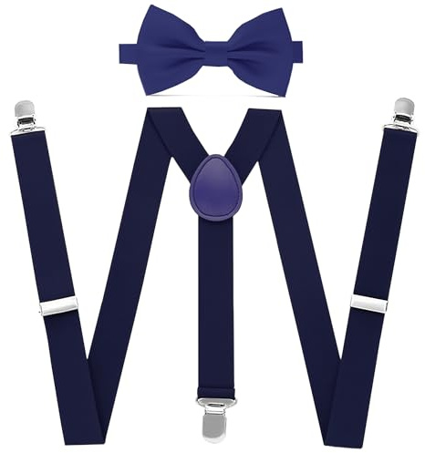 Gekamoyue Tirantes Hombre, Tirantes para Pantalones Hombre Ajustables con Clips Extra Fuerte (Azul)