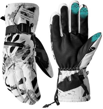 Riisoyu Guantes de Esquí, Guantes Invierno Hombre Mujer Termicos Hombre Impermeables para Esquí, Snowboard, Patinaje sobre Hielo y Senderismo