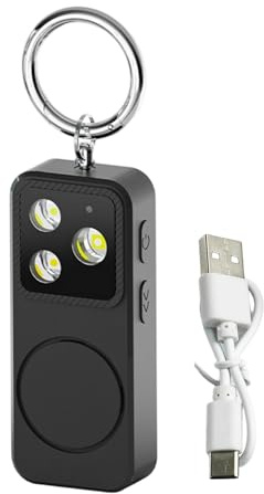 Llavero alarma, autodefensa de 150 dB con luces LED, llavero de alarma de seguridad de sonido fuerte para mujeres, para la universidad, viajes, protección de seguridad para mujeres, niñas, niños y