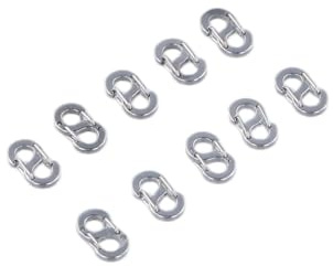 10 st minikarbinhakar, lås i rostfritt stål med dubbla öppningar, minikarbinhakar med dubbel öppning, lämplig för nyckelringar, väskhängen etc. (12 mm x 6 mm, stålfärg)