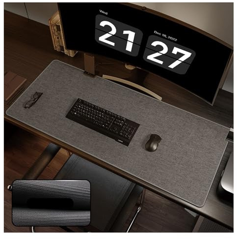 Tappetino per mus traspirante i lino med bas antiscivolo gomma, comodo e resistente per l'uso in casa in ufficio(C,50 * 80cm)