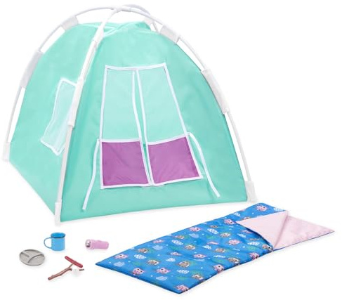 Our Generation – 18-Inch Doll Accessories – Camping Set – Tent & Sleeping Bag – Pretend Play 3+ Years– Happy Camper Set