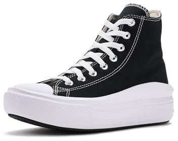 Converse All Star Move Platform Trainers Black Natural Ivory White - 6.5 UK