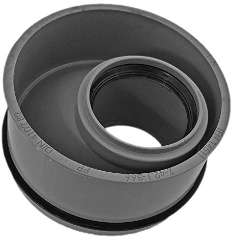 Innenreduktion mit Dichtungen DN110 Rohr Außendurchmesser 110mm 11cm auf DN50 Rohr Außendurchmesser 50mm 5cm für Abwasser HT Innen Reduzierstück Reduktion Reduzierung DN100 x DN70