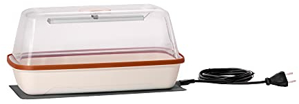 Romberg BoQube 16294396 - Serra con LED + Tappetino riscaldante (Colore Marrone Rame, Senza PAK, per Uso Alimentare), Colore: Crema/Oro Rame BoQube M + LED