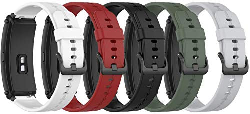 FitTurn [5 Stück] 16 mm Armbänder kompatibel mit FITVII Slim Fitness Tracker, Ersatz buntes Silikon-Armband, verstellbares Zubehörband für FITVII Slim Fitness Tracker Damen Kinder (FiveColors*B)