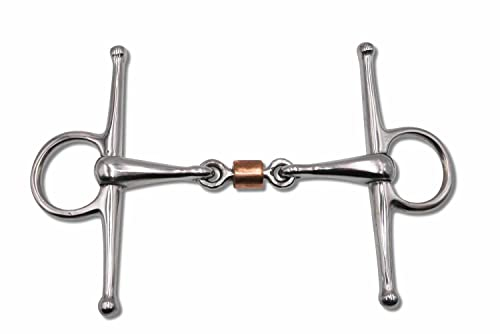 AMKA Knebeltrense Schenkeltrense doppelt gebrochen mit Kupferrolle Edelstahl Stärke 15 mm Ringe 45 mm