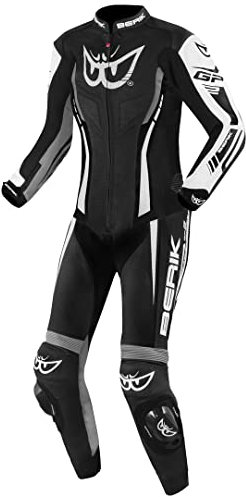 Berik Monza Damen 1-Teiler Motorrad Lederkombi, schwarz/weiß/grau, 44