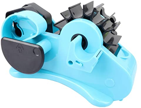 Tagtight Klebeband Abroller, Tischabroller für Klebeband, Mehrfach Rollen Schnitt Paketband Abroller, Tragbare Band Rollen-Maschine, Klebeband mit 1 und 3 Kernblau