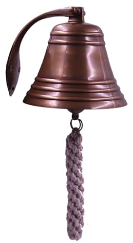 5 Solid Antique Brass Bell Quality Marine Wall Mounted Ship Hanging Bell Perfect for Dinner, Indoor, Outdoor, School, Bar, Reception, Last Order & Church by The Metal Magician