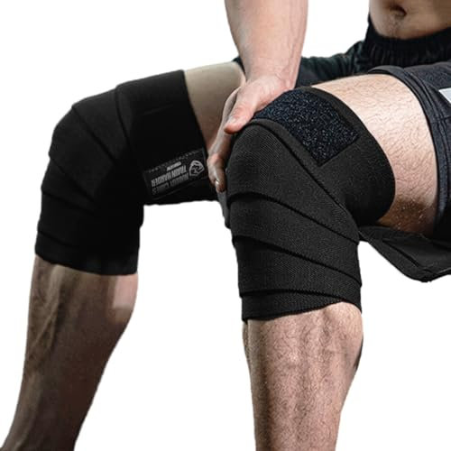 TAVIEW Rodilleras (1 par), soporte de rodilla para sentadillas, levantamiento de pesas, levantamiento de potencia, prensa de piernas y entrenamiento cruzado, flexible de 72 pulgadas para hombres y