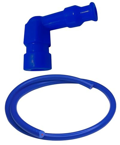 cyclingcolors Antiparasite capuchon de bougie et câble allumage Ø7mm 1m connecteur étanche moteur moto scooter quad tondeuse tracteur mobylette dirt bike, Bleu