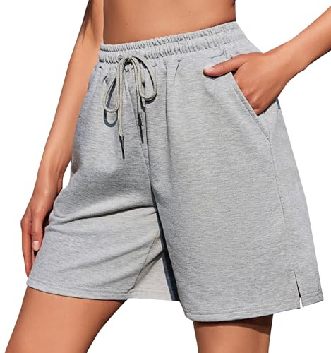 Jezonga Women's Running Shorts Gym Bermuda Jogger Sweat with Pockets Grey