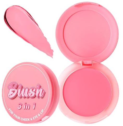 Professional Makeup Blush Crémeux, Blush Crème Multi 3 En 1 Pour Joues Lèvres Yeux Fard À Joues Crème Crème Blush Matte Hydratante Waterproof Longue Tenue