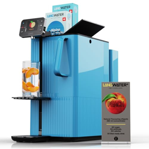 LANGWATER New Reverse Osmosis & Mineralization Water Filter Countertop - Instant Water Purifier adding Precise Minerals - Starterkit with 4-stage Filtration System & 2 Packs Minerals - Peach