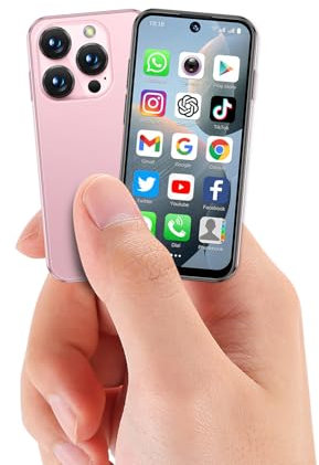YOHOPE Mini Smartphone, écran HD3,88pouces, Double SIM avec Double Veille, Reconnaissance faciale Face ID, Convient aux Enfants et aux étudiants comme téléphone de Secours, sans Verrouillage(Rose-3G)