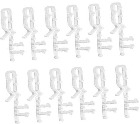 RORPOIR 12 Transparente Gardinenclips aus Kunststoff für Vertikaljalousien mit Verstellbarem Winkel Unauffällige Jalousiehalter für Zuhause und Büro