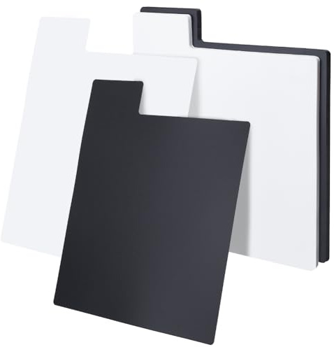 BENECREAT 36 separadores de discos de vinilo de 2 colores, 35 x 32 cm, separadores de plástico con pestañas para álbum de vinilo, CD, DVD, libros multimedia, organización de almacenamiento (negro y