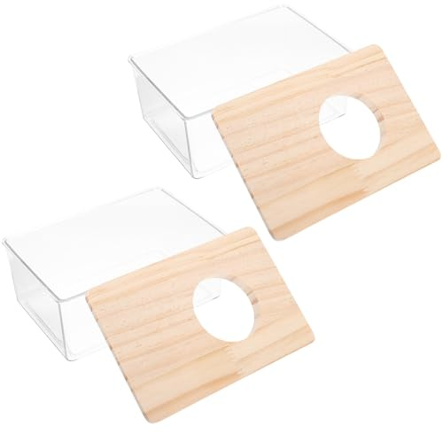 YARNOW Bac à Sable Transparent Évite Déversements de Sable pour Hamster et Chinchilla, 2 Pièces en Acrylique Léger, Salle de Bain Pratique pour Maison ou Animalerie