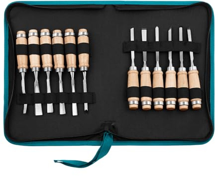 Monkey King Bar-12pcs Wood Carving Chisel Set- Sharp Woodworking Tools with Case Storage