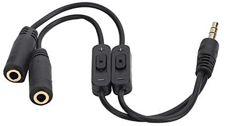 3,5 mm Stereo Audio Splitter -förlängningskabel med hörlurssplitter, dubbel hane till hona -hörlursuttag Adapter Converter Cable with
