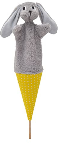 Marionette Handpuppe Tierhandpuppen Kaninchen 54 cm, Ideal für Puppentheatre und Rollenspiele, für Kinder Baby Jungen Mädchen